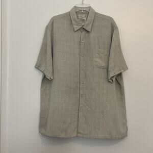 TASSO ELLA ISLAND Silk Linen Shirt Men’s XXL Short Sleeve Button Down
